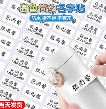 Name Stickers for Elementary School Grade 1 Waterproof Tear-Resistant Name Tags for Children Middle School Transparent Labels Kindergarten