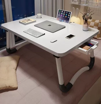Foldable Bed Tray Laptop Table for Lazy Reading, Bedroom Desk, Dormitory Simple Lap Desk for Students