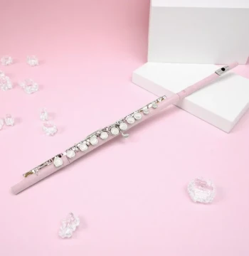 Premium 16-Hole Flute in C, White Copper Body, Elegant High-Appearance Pink, Beautiful Sound, Fine Craftsmanship