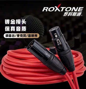 ROXTONE XLR Male-to-Female Red Microphone Cable, Sound Card to 6.35mm Audio Adapter Cable