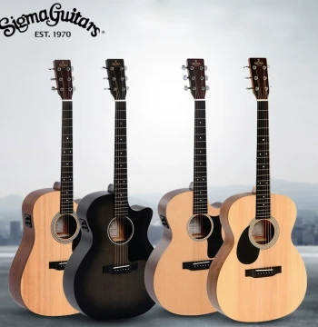 Sigma DM-ST+ Solid Top Acoustic-Electric Guitar, DMC/GMC/SDM/-STE/OMM-STL Folk Wooden Guitar