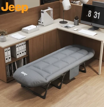 Jeep Nap Folding Bed - Single Office Lounge Chair, Camp Cot, Portable Home Simple Nap Bed, Companion Bed