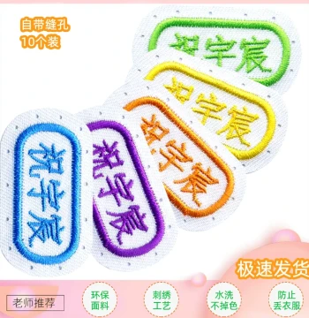 Embroidered Name Tags for Student Uniforms, Kindergarten Entry Name Patches, Sew-On and Iron-On Fabric Labels for Children