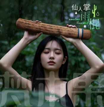 Fanmuguo Rainstick, South American Chilean Cactus Rain Rod, Simulated Rain Sound for Meditation, White Noise, Sound Therapy, Niche Instrument