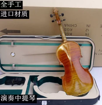 Fully Handcrafted Natural Tiger Stripe European Wood Viola 16.5, 16 inch, 15 inch, Adult Viola with Case