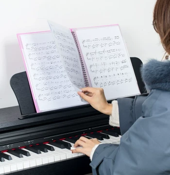 PTNOKA Music Score Folder Book for Piano and Guzheng, Non-Reflective, Customizable Loose-Leaf Sheet Music Clip, A4 Document Bag