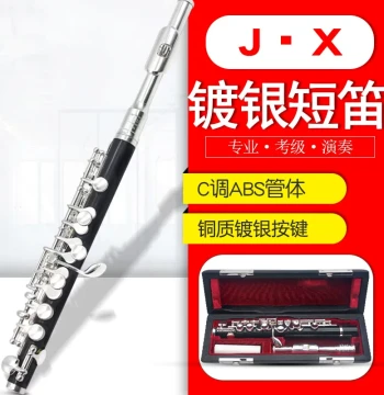 Silver-Plated C Key Wood-Imitation Piccolo Performance Grade Instrument ABS Body Western Wind Instrument