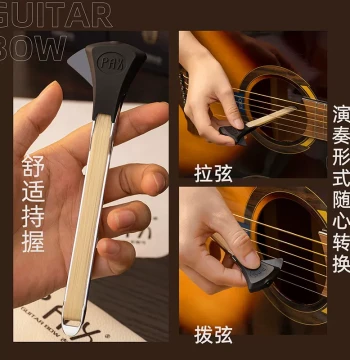 Guitar Bow for Acoustic Guitar - Picasso Bow for Classical Guitar with Built-in Pick, Creative Technique Performance Bow