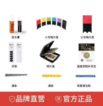 D'Addario RICO Woodwind Accessories, Saxophone Reed Case, Bite Plate, Mouthpiece, Swab, Cork Grease