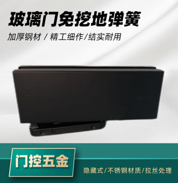 Slot-Free Frameless Glass Door Floor Spring 90-Degree Positioning Hidden Floor Spring Pit-Free Floor Spring Titanium Gold Black
