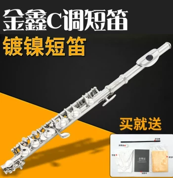 Jinxin Key of C Piccolo for Beginners, Exams, and Professional Performance, Nickel-Plated Brass with Leather Carrying Case