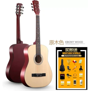Rounded-Edge Classical Guitar for Students and Beginners – Full Package Included – Folk Acoustic Wood Guitar for Entry-Level Practice
