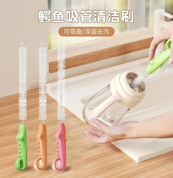 Straw and Lid Cleaning Brush Set - Large-Hole Scrubber for Baby Bottles, Sippy Cups, and Straws