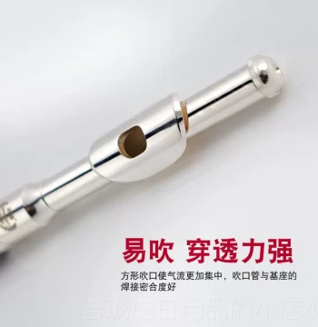 Authentic Weinuo Short Piccolo in C, Western Instrument Grade VPC-E100S Piccolo for Professional Band Performance, Silver Plated