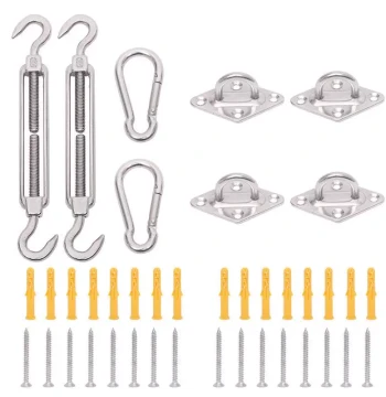 304 Stainless Steel Door Buckle, Four-Corner Sunshade Sail Accessories, Stainless Steel Diamond Buckle, Turnbuckle, Spring Snap Hook