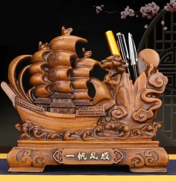 Smooth Sailing Sailboat Pen Holder Ornament, Creative Office Desktop Decor, Gift for Teachers and Students, Teacher's Day Present