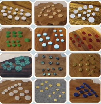 Guqin Hui Markers: Thickened Mother-of-Pearl, White Jade, Turquoise - Complete Set of 13 Positions for Luthier Accessories