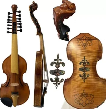 Baroque Style SONG Brand 7x7 String 16" Ancient Viola, Carved Double Head