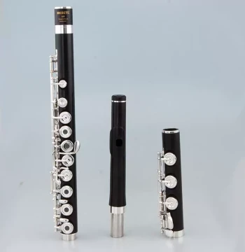 Genuine Ebony Flute - Professional B Key Instrument for Adults, Exams, and Performances, 17 Holes with C Foot Joint