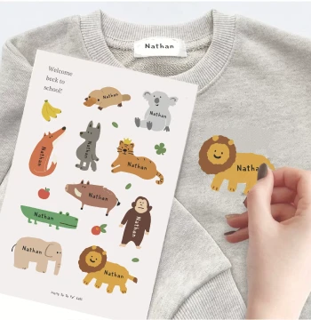 mengdodo Kindergarten & Elementary School Iron-On Name Labels, Custom Fabric Name Patches for Clothing