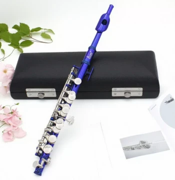 Lede Key of C Piccolo, White Copper Body, Blue Leather Case, Beautiful Sound for Adult Beginners Practice