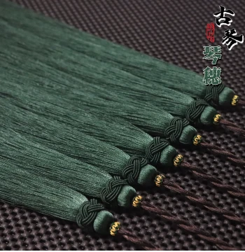 New Auspicious Ring Guqin Tassel, Smooth Silk Texture, Vertical Hang, Pure Hand-Woven, Includes Installation Tools