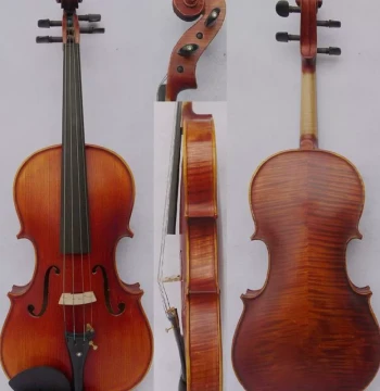 KNONUS Matte Finish Handcrafted Mid-Range Viola with Tiger Stripe Pattern - Includes Verifiable Anti-Counterfeit Code