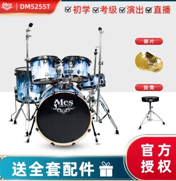 MES MaiSi Drum Set for Kids Grading and Adult Beginners DM5255T Jazz Drum, Professional Performance Percussion Instrument