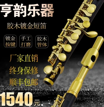 Hengyun Musical Instruments Factory Direct C Piccolo, Gold-Plated Keys, Resin Body, Lifetime Warranty, Free Shipping