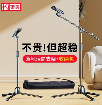 Floor-Standing Microphone Stand with Carry Bag – Professional for Karaoke, Live Streaming, Stage Performances