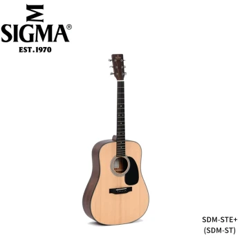 Sigma ST Series All-Solid-Wood Acoustic-Electric Folk Guitar - SDM-STE+ and SDM-ST Models
