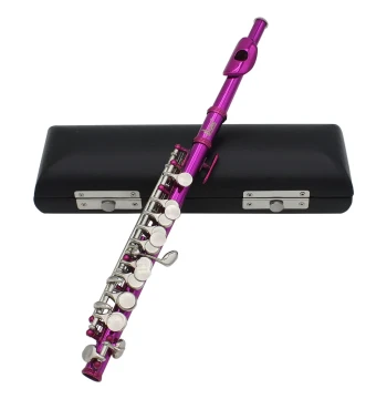 Premium SLADE Piccolo in C, White Brass Body with Red Accents, 16 Holes plus E Key, French Mechanism, Italian Pads