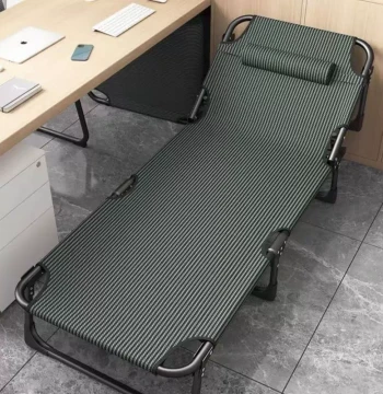 Wenlu New Office Nap Folding Bed Recliner, Simple Single Cot for Night Shift Duty, Essential Gear