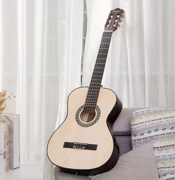 Solid Top Electric-Acoustic 39-Inch Classical Guitar for Women Men Entry Beginners Vintage Nylon Strings Self-Study Instrument with Full Set Included