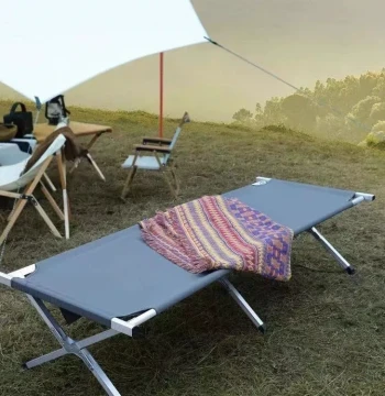 Ultra-light 2025 New Aluminum Alloy Camping Cot Foldable Office Nap Travel Hospital Temporary Caregiver Travel Bed