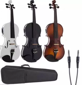 Changxiang Instruments Electric Black White Brown Viola Performance Electric-Acoustic Viola 15-16 inch Ebony Accessories