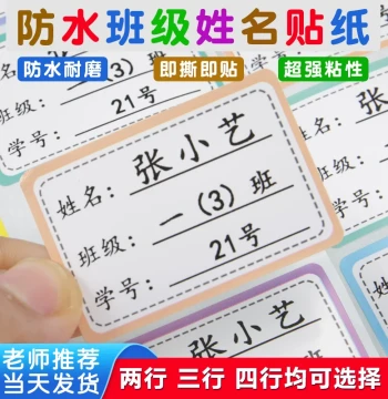Custom Name Stickers for Elementary Students, Grade 1 Class Books, Self-Adhesive Waterproof and Tear-Resistant Labels