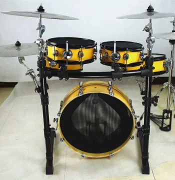 Portable Double-Sided Drum Set - 5 Drums 4 Cymbals Jazz Kit with Rug and Stool for Students and Adults