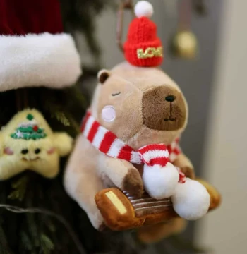 Dunhuang Guzheng Healing Cultural Creative Capybara Plush Doll Soft Cute Backpack Charm Gift