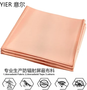 Hot Sale Gold RFID Conductive Fabric, Copper Cloth Fiber Material, Faraday Fabric for Signal Shielding Lining