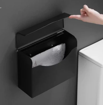 Magnetic Stainless Steel Toilet Paper Holder, Wall-Mounted Bathroom Tissue Box Dispenser