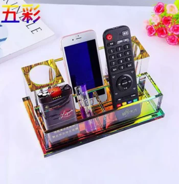 New Crystal Microphone Stand for KTV, Desktop Wireless Multi-Function Ornament with Colorful Lights for Hotels