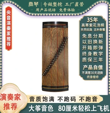 Junqin Professional High-End Carved Guzheng, 80CM Compact Portable Model S080 Xiaobao