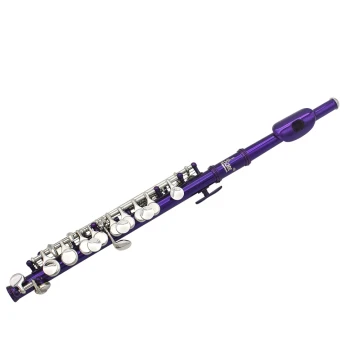 Premium SLADE Piccolo in C, Purple White Copper Body, 16 Holes with E Key, French Style Keys, Italian Pads