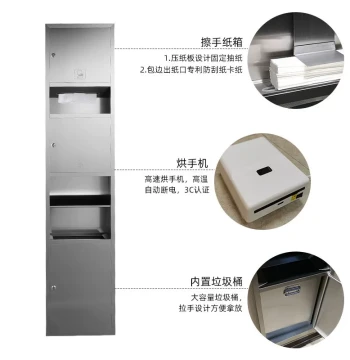 All-in-One Embedded Paper Towel Dispenser, Trash Bin, and Hand Dryer Unit