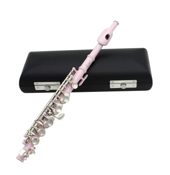 Premium SLADE Piccolo in C with White Brass Body, Pink Finish, 16 Holes plus E Key, French Mechanism, Italian Pads