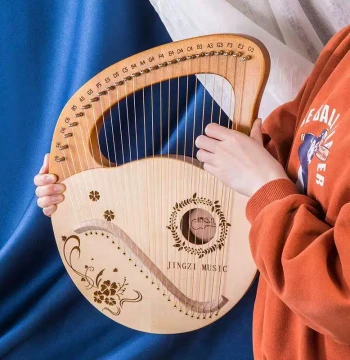 Lyre Harp 19/24 Strings for Children and Beginners, Girls' Small Harp, 23-String Konghou, Easy to Learn, Niche Instrument