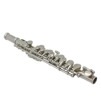 Lade Piccolo in C, White Brass Body with Silver Finish (Leather Case), 16 Holes with E Key, French Mechanism, Italian Pads