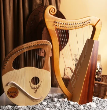 Morin 24-String Lyre Harp - 19-Note and 16-Note Portable Small Instrument for Beginners