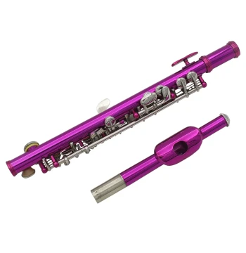 Reid C Tuning Piccolo, White Brass Body with Rosewood Accents (Leather Case), 16 Holes plus E Key, French Key System, Italian Pads